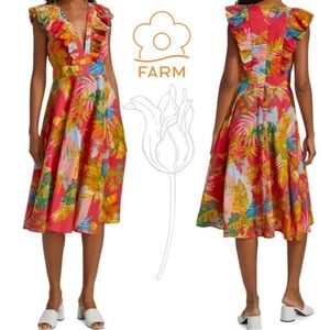 Farm Rio Tropical Jungle Cotton Dress NWOT
